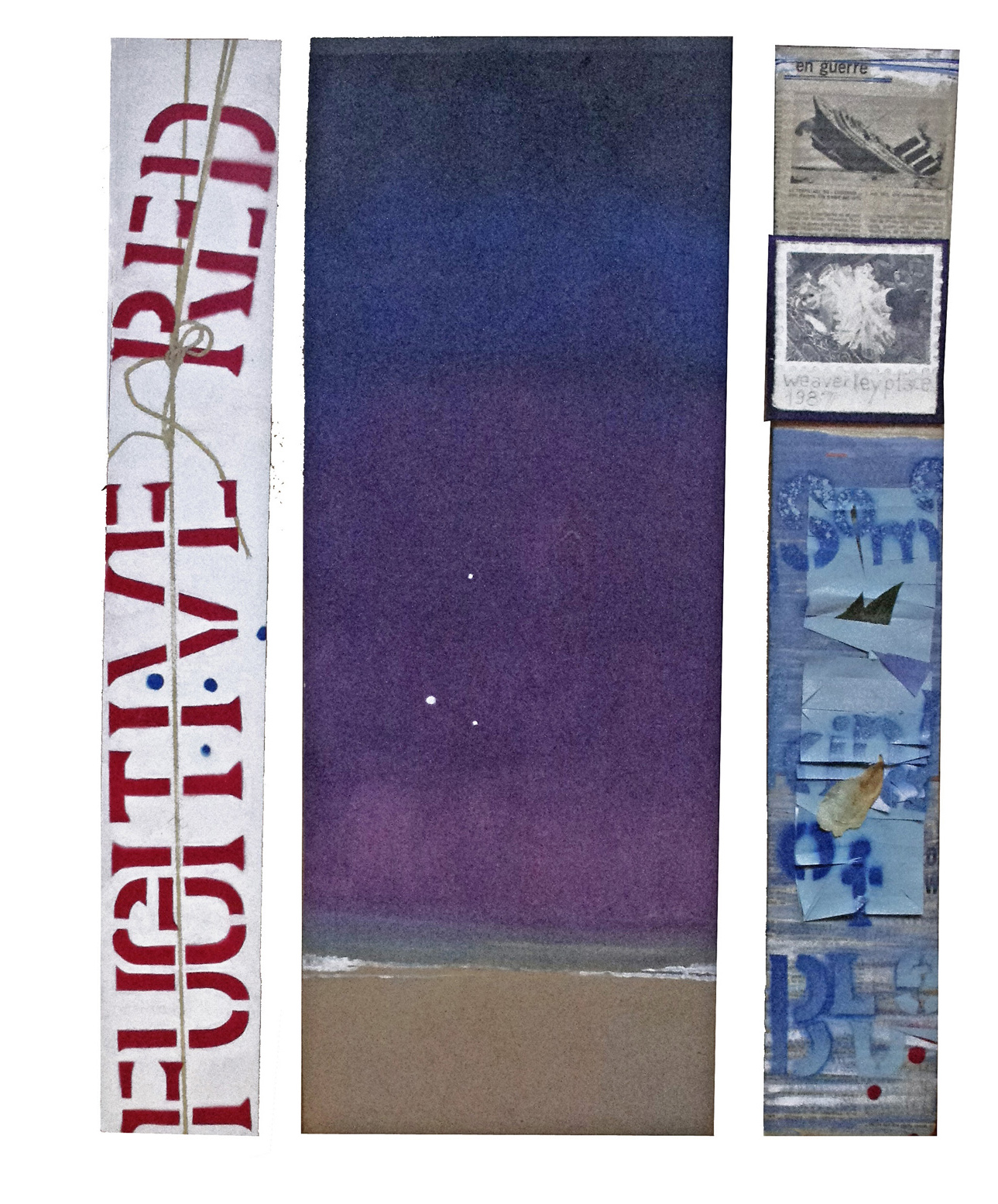 Triptycon Fugitive Red or Some Kind of Blue